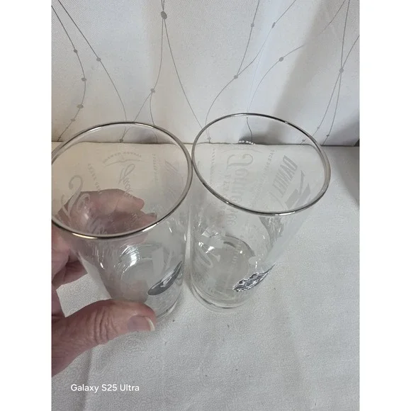 Jack Daniels 10oz Set Of 2 Highball Distillery Etched Silver Rim Painted - Picture 3 of 6
